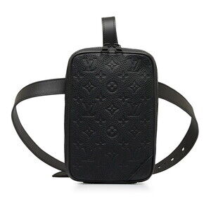 Louis Vuitton Taurillon Utility Side Bag Shoulder Body Belt Crossbody Noir Black